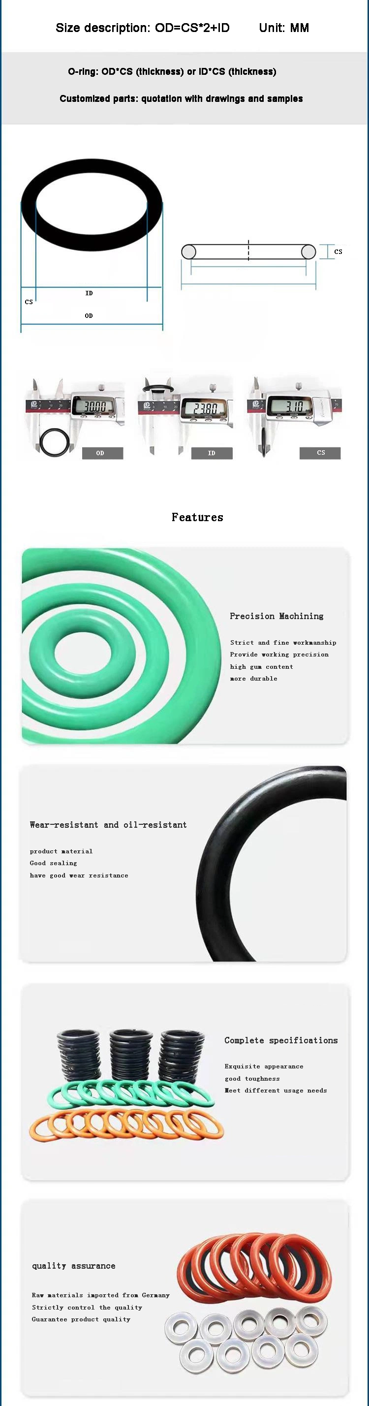 NBR FKM EPDM CR シリコンOリング 0